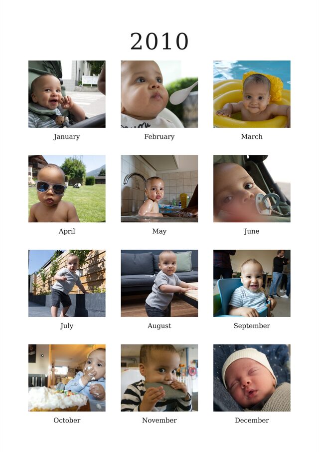 Year in Photos poster with airy spacing